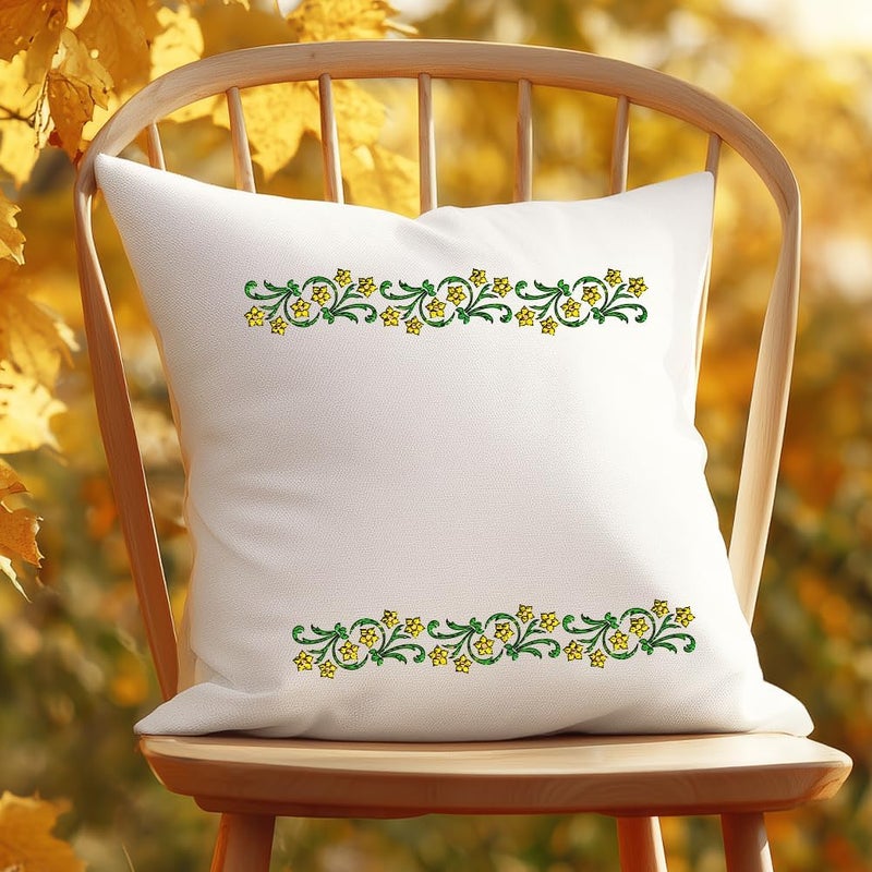 ORIGACH 4 Sheets Water Soluble Embroidery Patterns Stabilizers - Pre-Printed Borders Designs - Stick & Stitch Embroidery Paper for Hand Sewing Lovers - Image 4